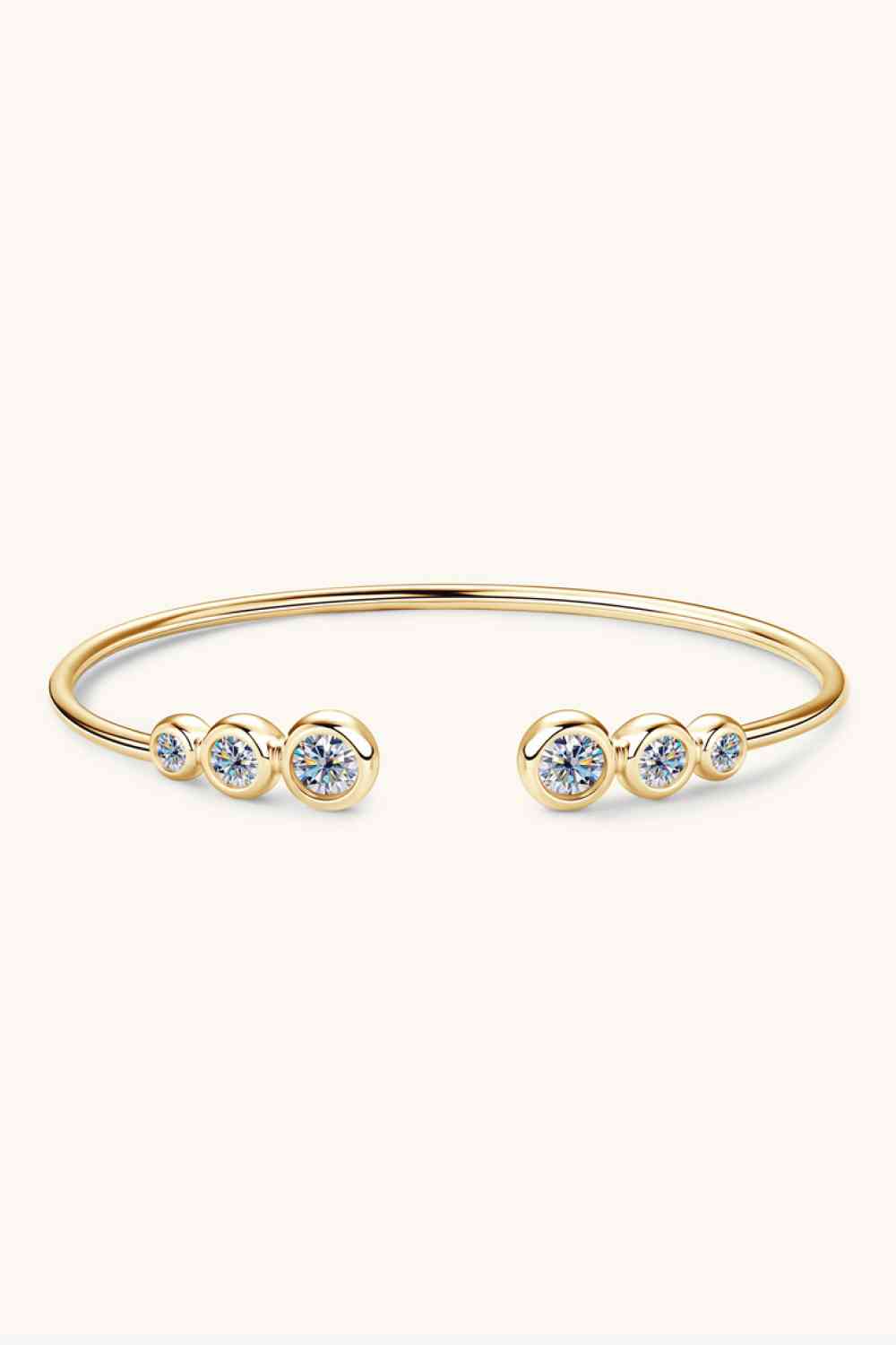 1.8 Carat Moissanite 925 Sterling Silver Bracelet Gold One Size Bracelets by Trendsi | BlingxAddict
