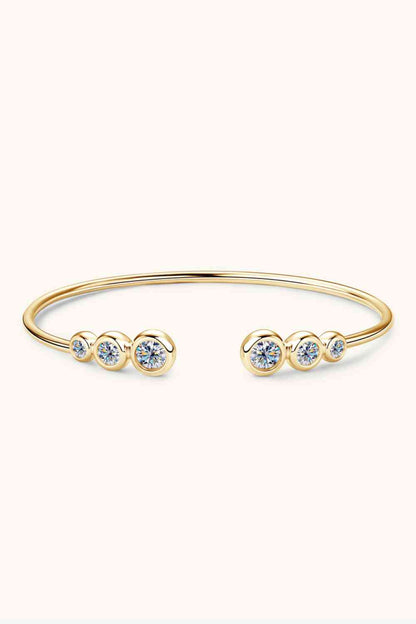 1.8 Carat Moissanite 925 Sterling Silver Bracelet Gold One Size Bracelets by Trendsi | BlingxAddict
