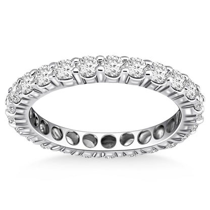14k White Gold Ageless Round Cut Diamond Eternity Ring ELECTRONICS by MerchMixer | BlingxAddict