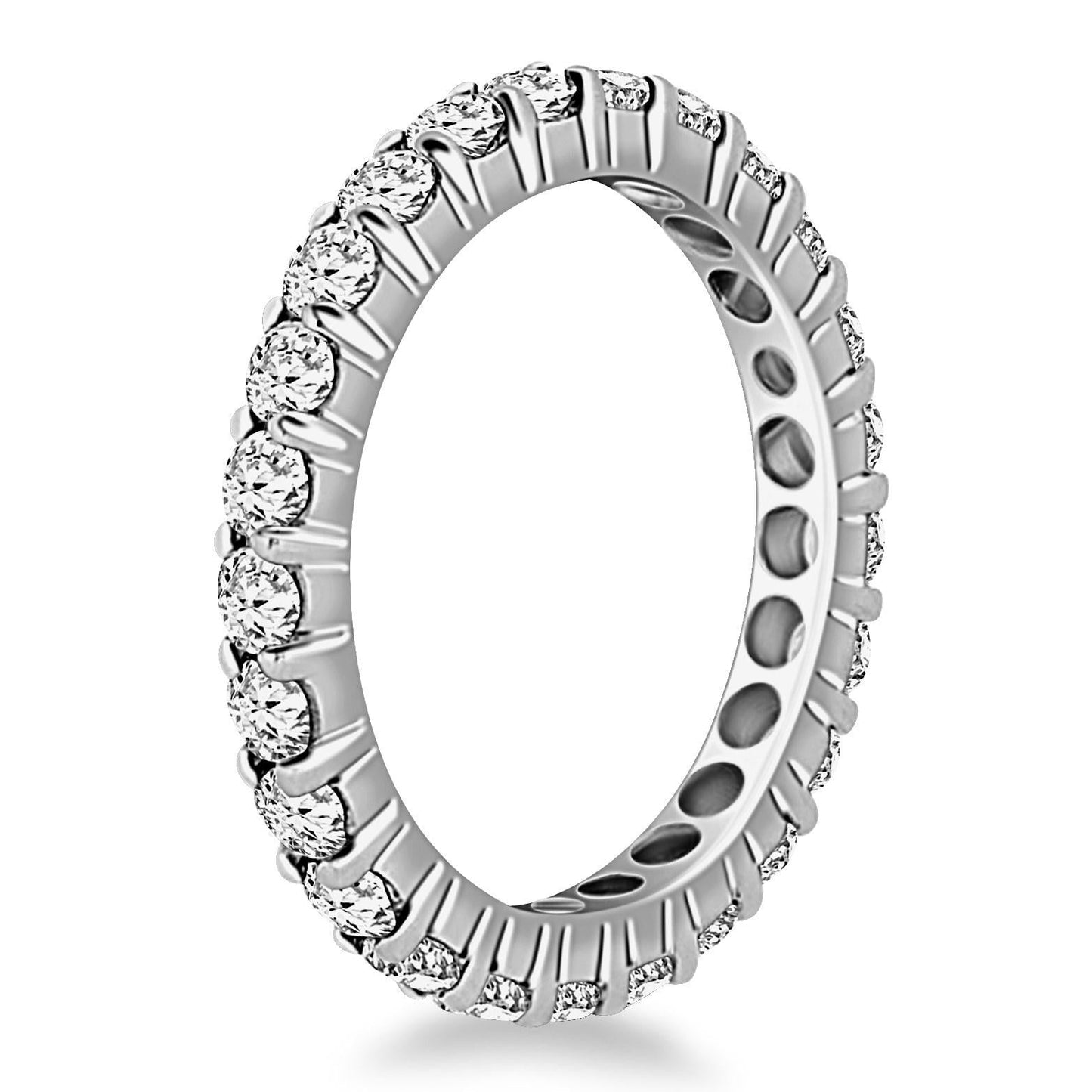 14k White Gold Ageless Round Cut Diamond Eternity Ring ELECTRONICS by MerchMixer | BlingxAddict