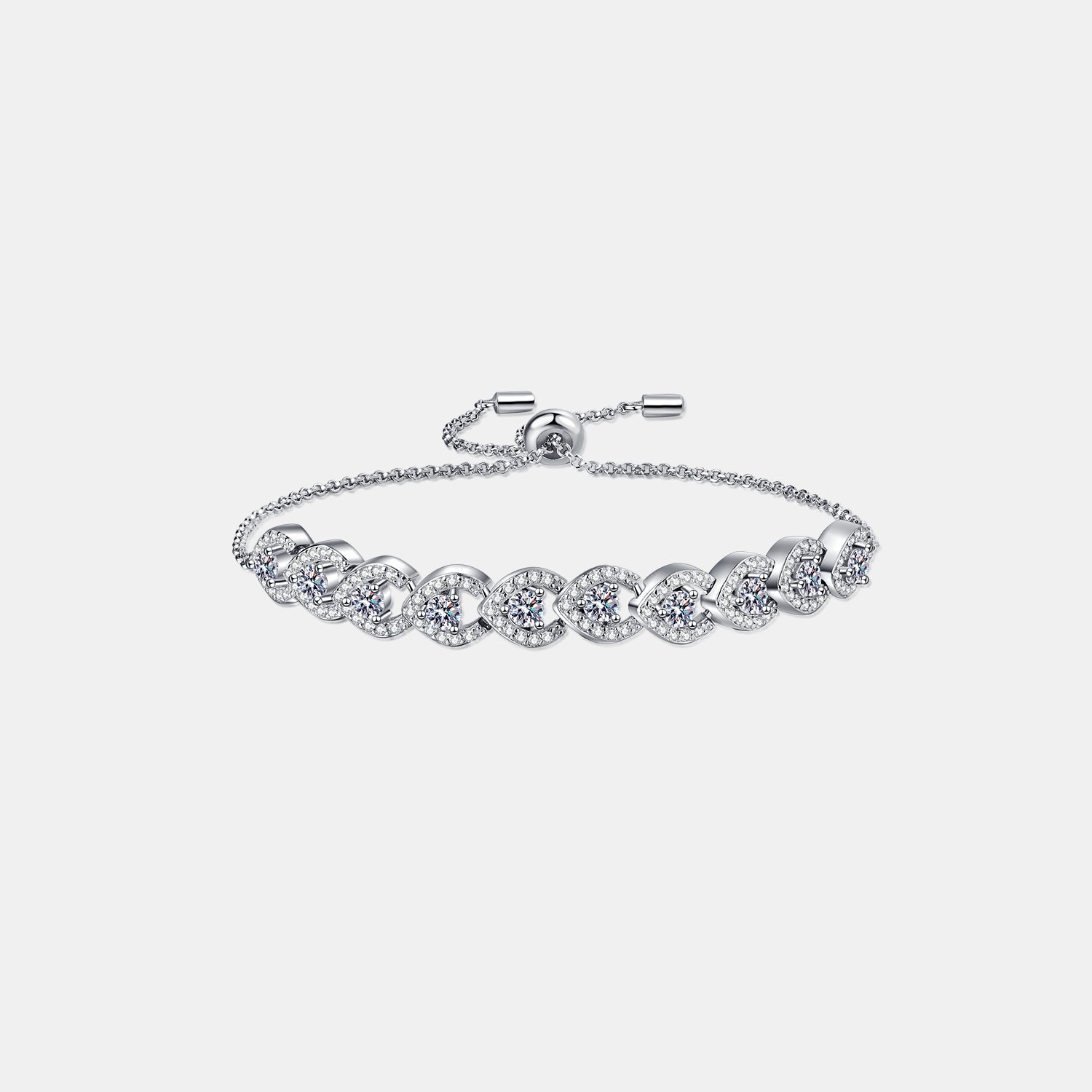 ‘All This Love’ - 1 Carat Moissanite 925 Sterling Silver Bracelet Silver One Size by Trendsi | BlingxAddict