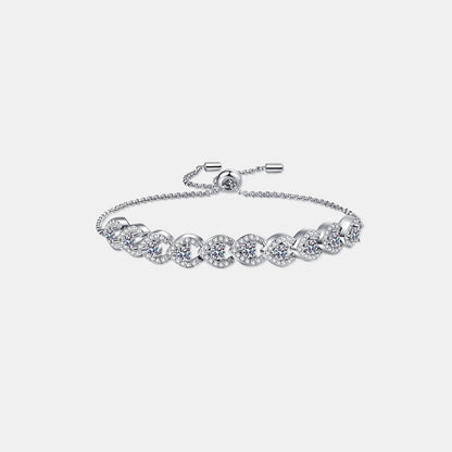 ‘All This Love’ - 1 Carat Moissanite 925 Sterling Silver Bracelet Silver One Size by Trendsi | BlingxAddict