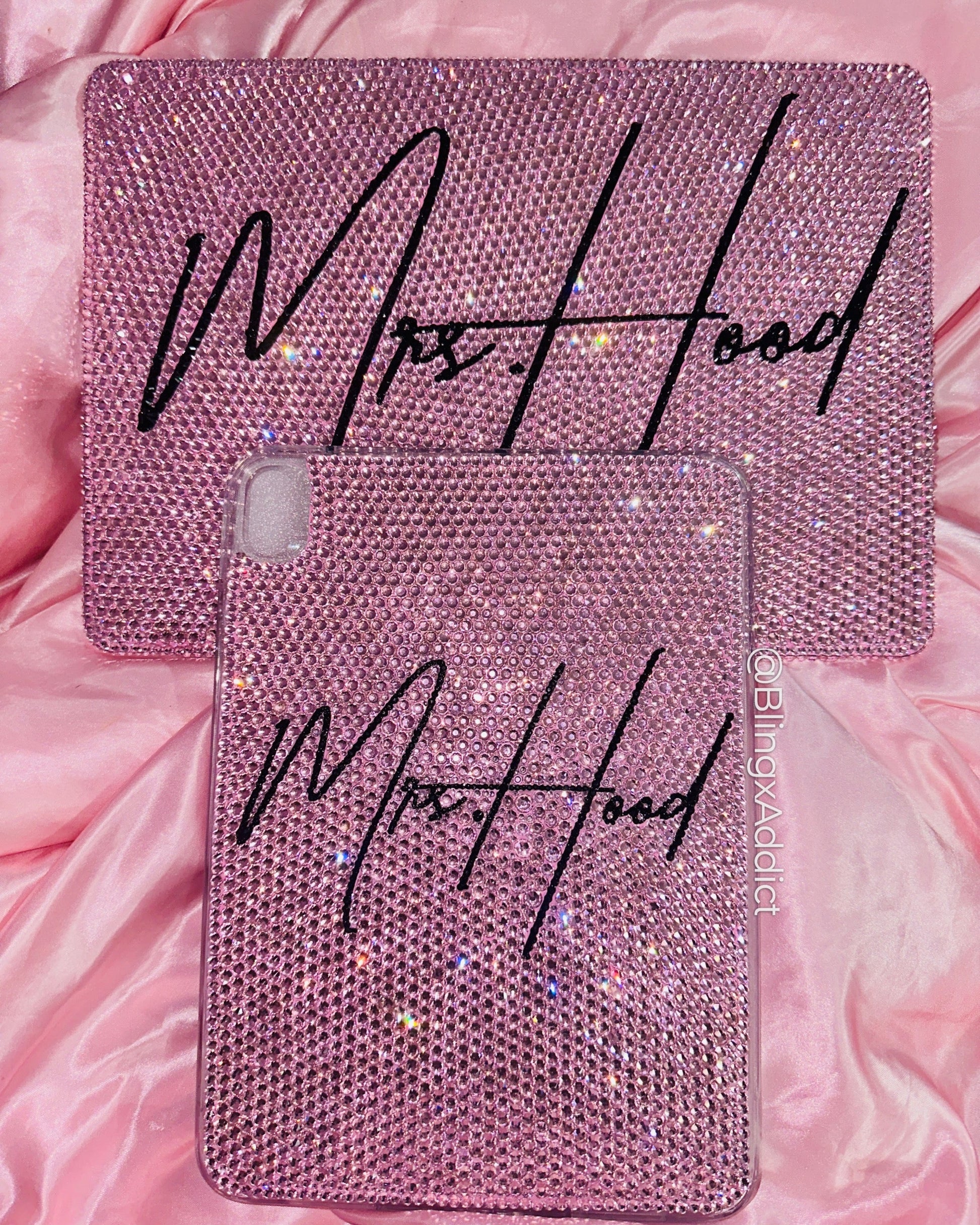 BUNDLE: Matching iPad & MacBook Crystal Cases |Personalized Bedazzled Rhinestone Covers for Gifts, Birthdays, Holidays, Celebrations Cell and Tablet Accessories by BlingxAddict | BlingxAddict
