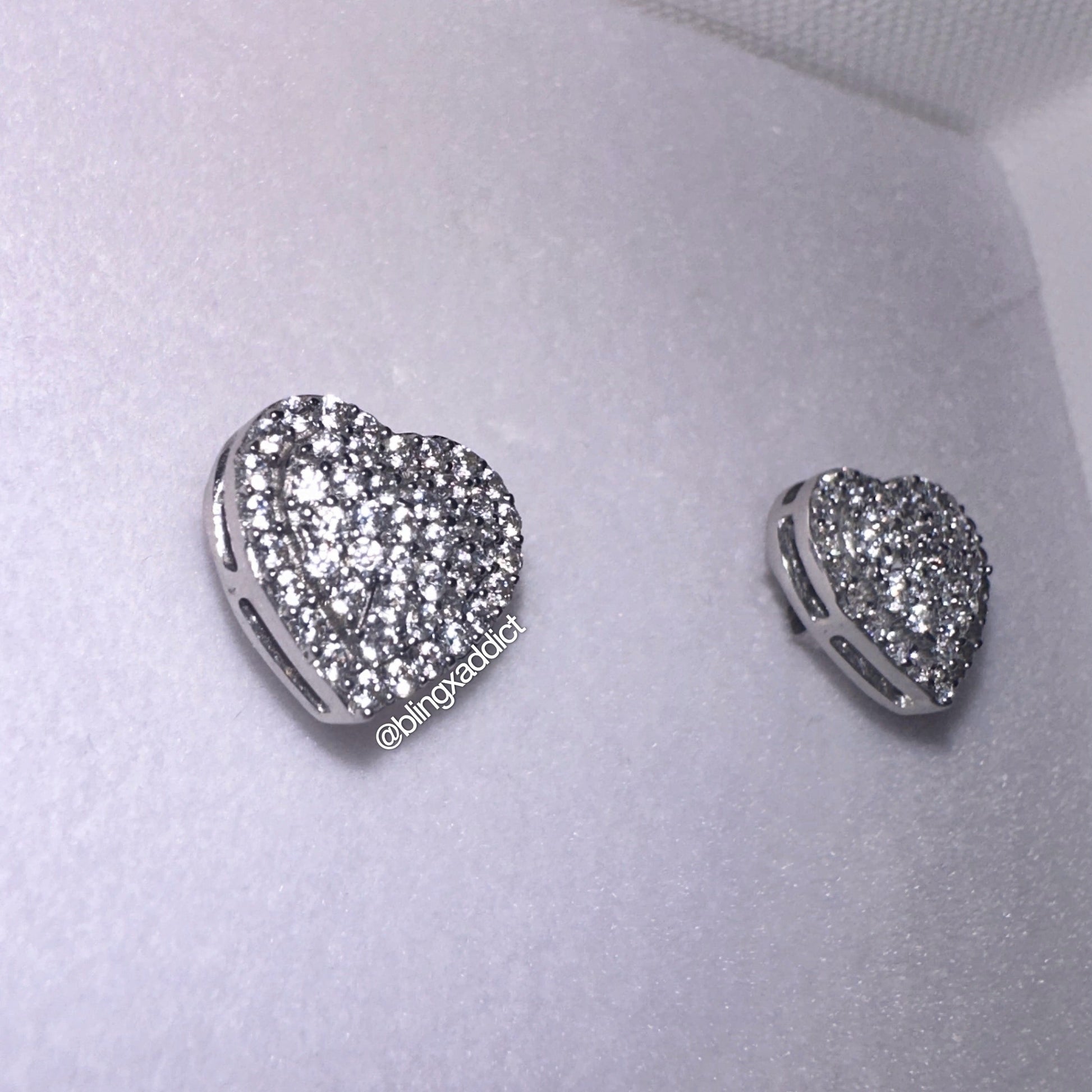 'Clean Heart' Pave Heart Stud Earrings Earrings by Bling Addict | BlingxAddict