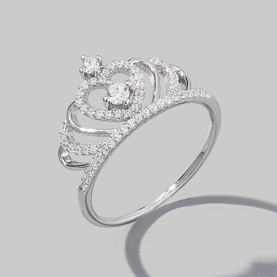 Crown Shape Zircon 925 Sterling Silver Ring Silver Jewelry by Trendsi | BlingxAddict