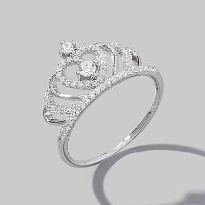 Crown Shape Zircon 925 Sterling Silver Ring Silver Jewelry by Trendsi | BlingxAddict