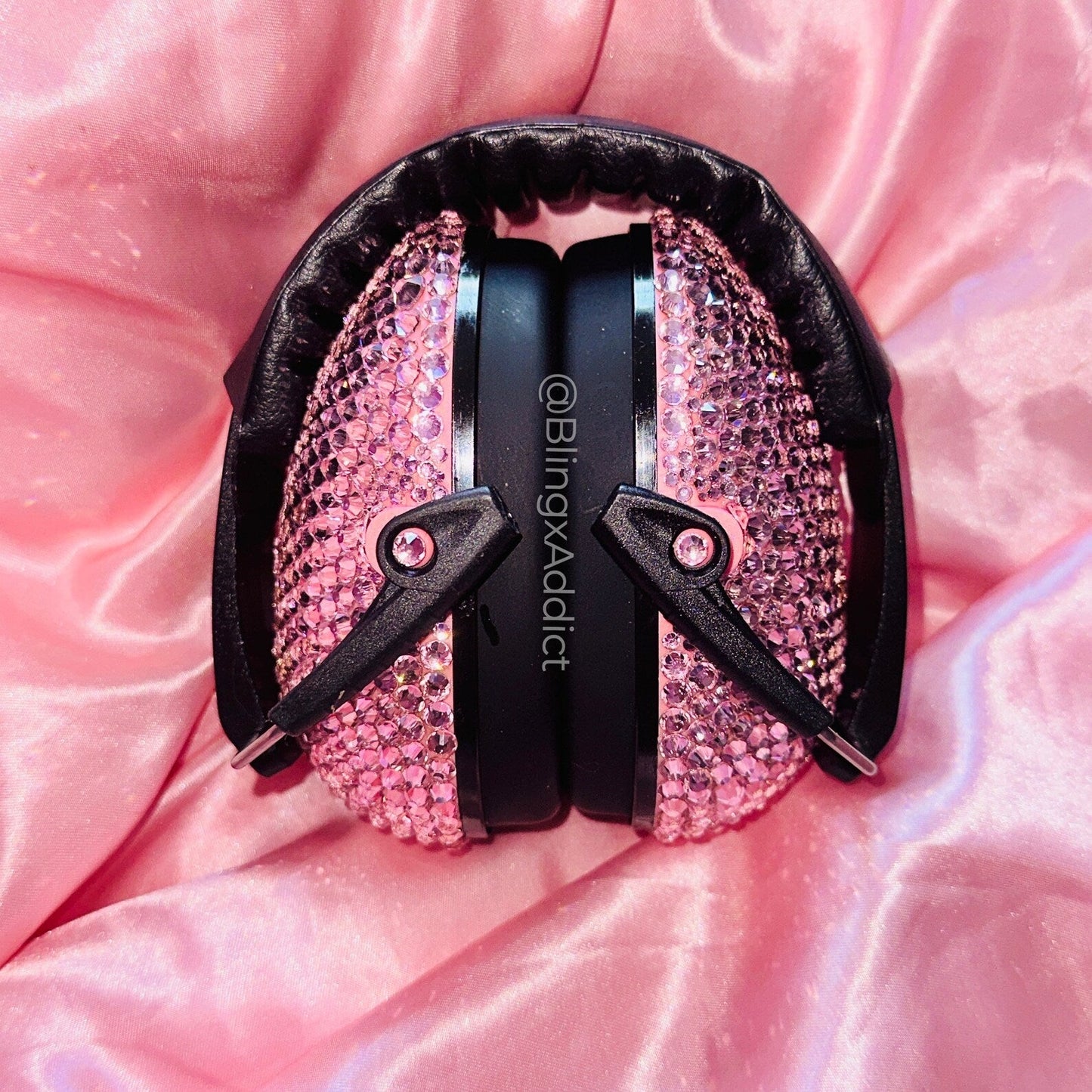 Crystalized Hearing Protection and Noise Reduction Earmuffs Lightweight, Adjustable and Foldable NRR 20dB Light Pink CLOTHING, SHOES & ACCESSORIES by BlingxAddict | BlingxAddict