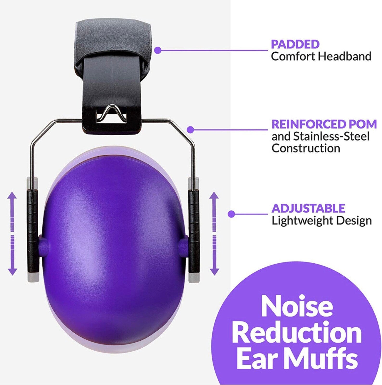 Crystalized Hearing Protection and Noise Reduction Earmuffs Lightweight, Adjustable and Foldable NRR 20dB Purple CLOTHING, SHOES & ACCESSORIES by BlingxAddict | BlingxAddict