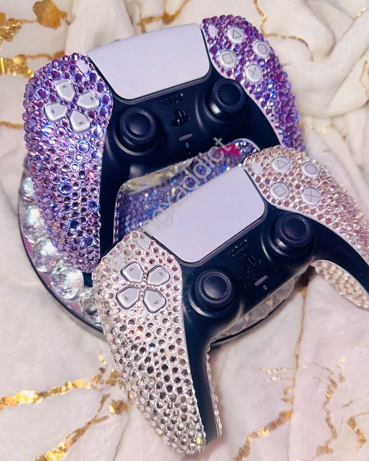 PlayStation 5 Custom Crystal Bling Dual-sense Wireless Controller Game Controller Accessories by Bling Addict | BlingxAddict