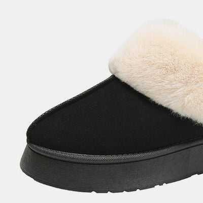 Furry Chunky Platform Slippers Shoes by Trendsi | BlingxAddict