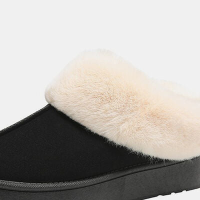 Furry Chunky Platform Slippers Shoes by Trendsi | BlingxAddict