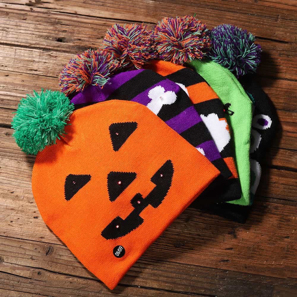 Halloween Light-Up Beanie One Size CLOTHING, SHOES & ACCESSORIES by Trendsi | BlingxAddict