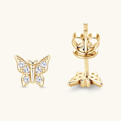 Moissanite 925 Sterling Silver Butterfly Stud Earrings One Size Earrings by Trendsi | BlingxAddict