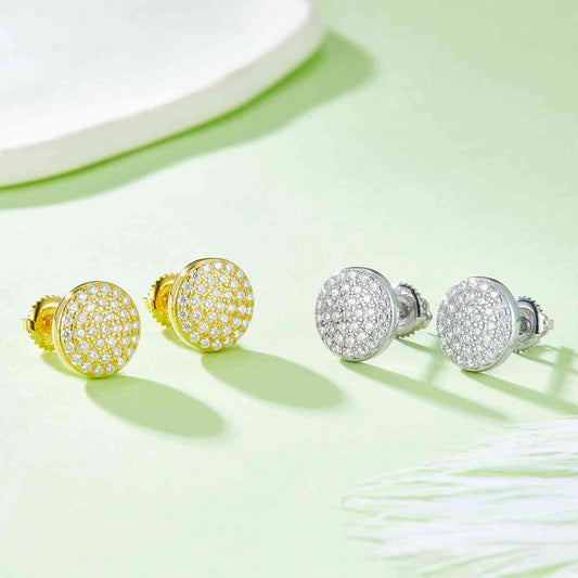 Moissanite 925 Sterling Silver Earrings One Size Jewelry by Trendsi | BlingxAddict