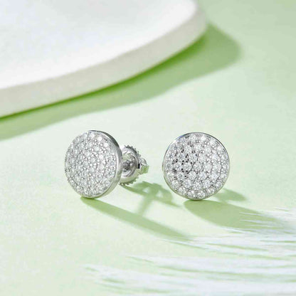 Moissanite 925 Sterling Silver Earrings Silver One Size Jewelry by Trendsi | BlingxAddict