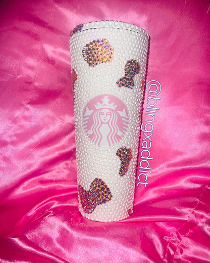 'Need Some Milk?' Custom Cow Print Crystal Starbucks Tumbler Cup Pink Ab No by BlingxAddict | BlingxAddict