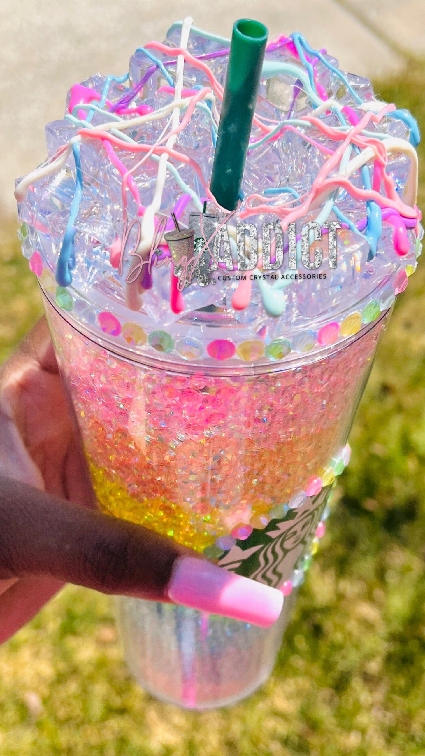 ‘Pastel Rainbow Crush’ Crystal Craze Starbucks Tumbler