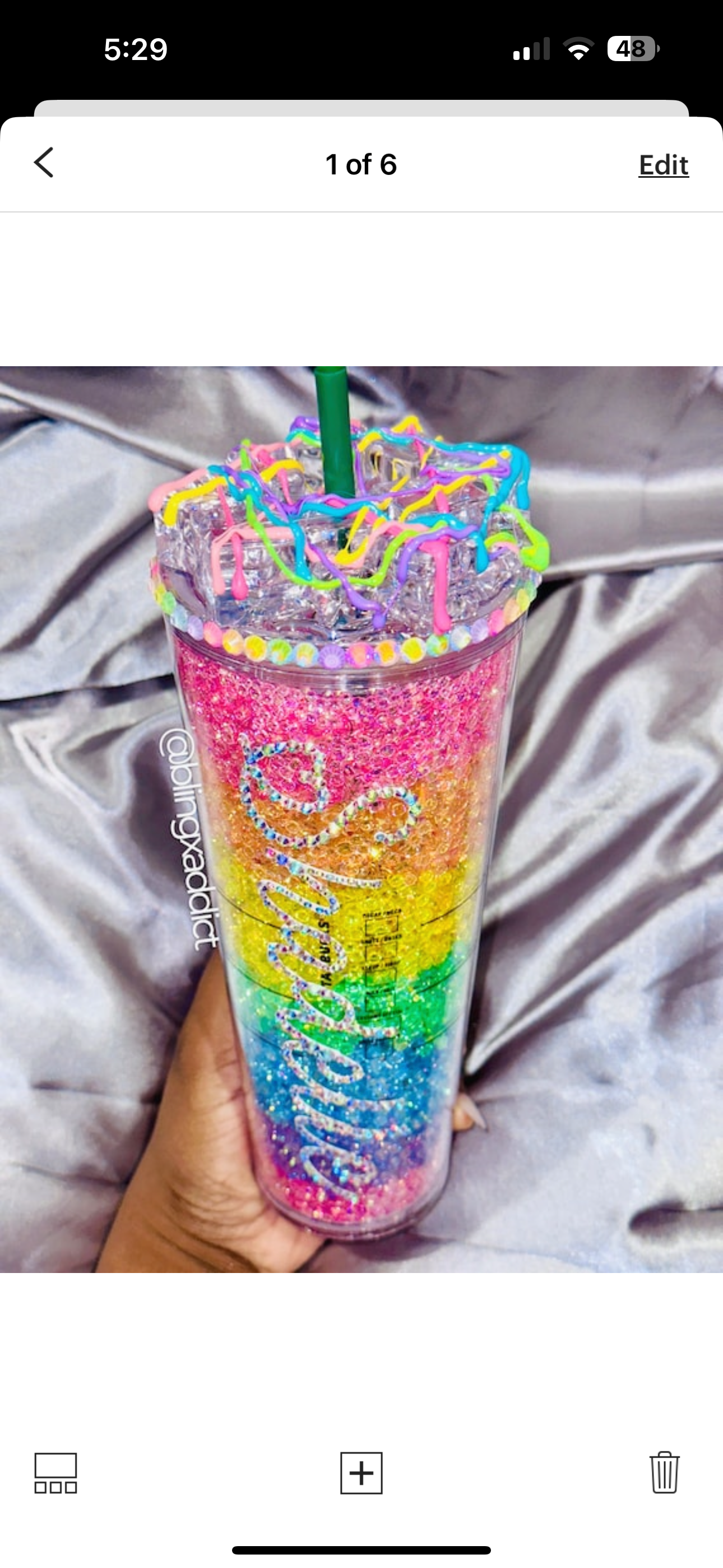 ‘Pastel Rainbow Crush’ Crystal Craze Starbucks Tumbler by Bling Addict | BlingxAddict