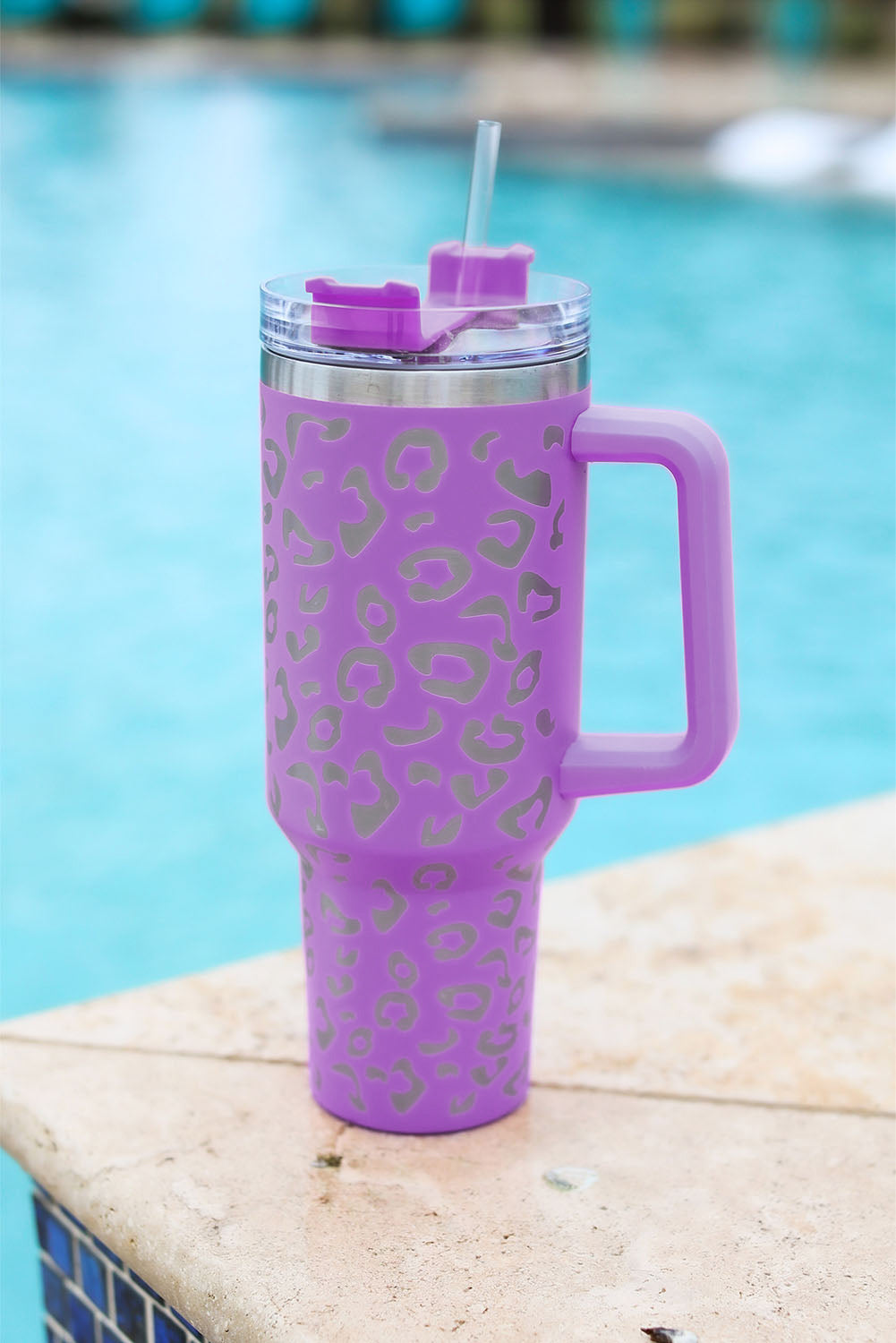 Purple Leopard Spotted Stainless Double Insulated Cup 40oz Purple ONE SIZE 304 stainless steel Accessories by BlingxAddict | BlingxAddict