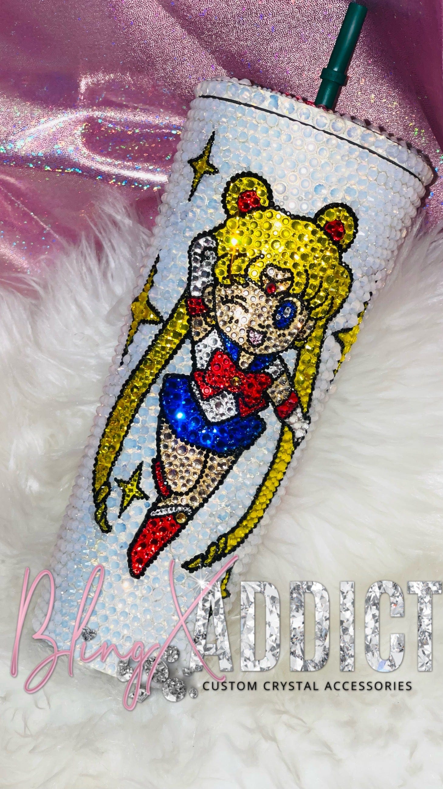 Sailor Moon Chibi Bling Starbucks Tumbler Tumblers by Bling Addict | BlingxAddict