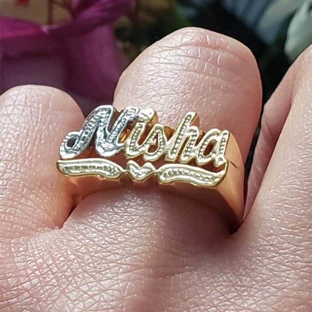 Custom Diamond-Cut Ring Name