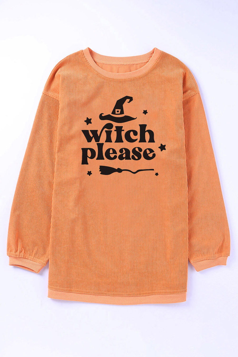 WITCH PLEASE Graphic Dropped Shoulder Sweatshirt Sherbet CLOTHING, SHOES & ACCESSORIES by Trendsi | BlingxAddict