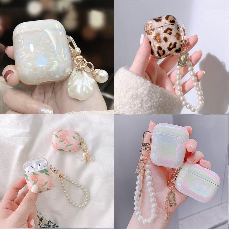 3D Pearl Hard Cover Case For Airpods 1/2 & Pro by Bling Addict | BlingxAddict