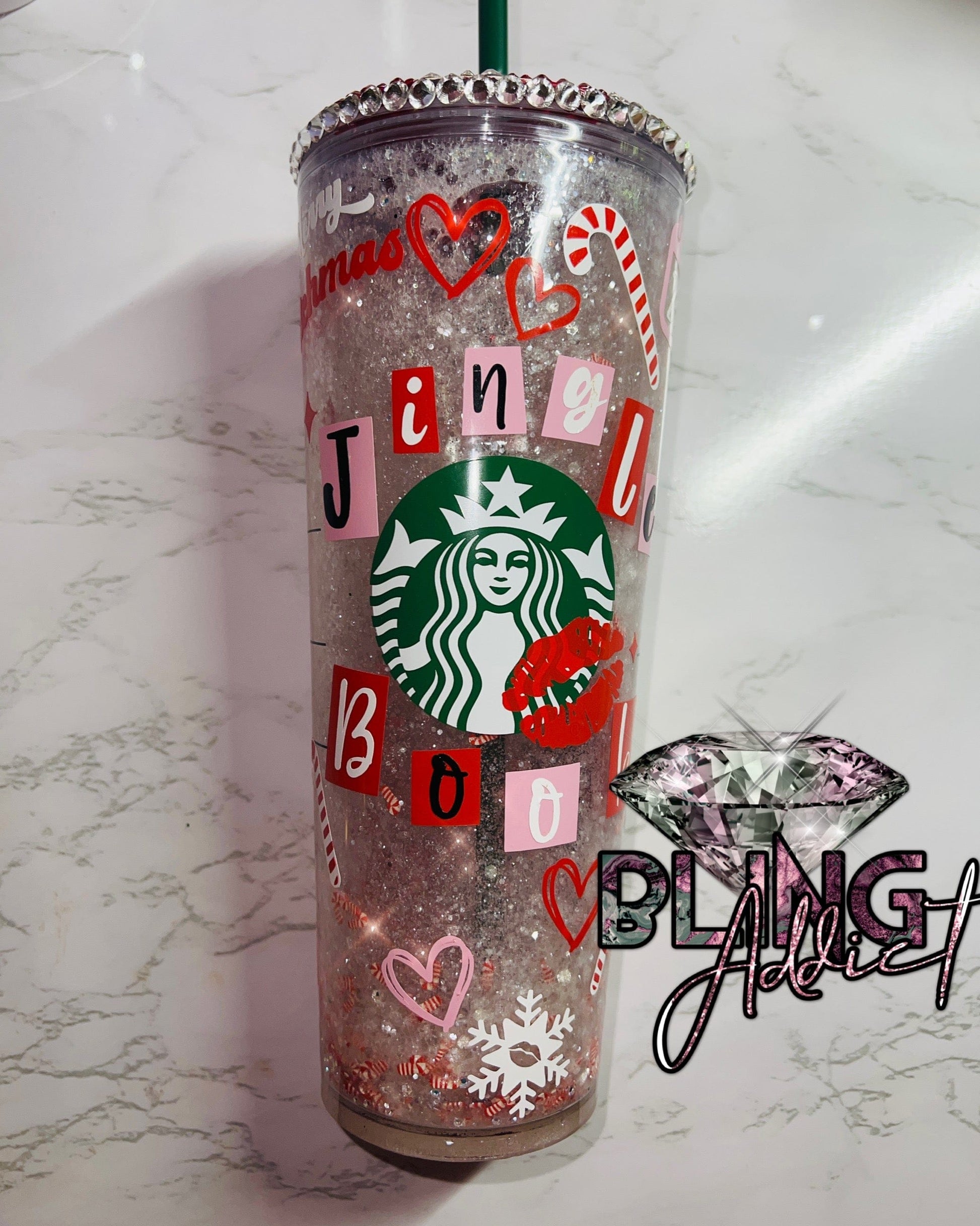 A Mean Girl Christmas Crystal Bling Glitter Globe Tumbler by Bling Addict | BlingxAddict