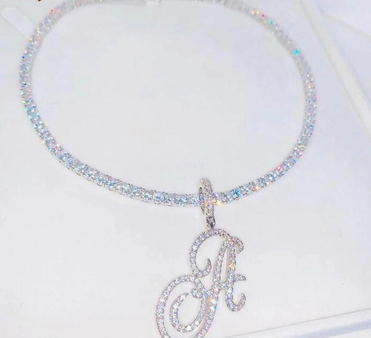 'Alphabet Bling' Initial Pendant Necklace Necklaces by Bling Addict | BlingxAddict