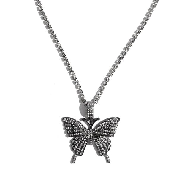 'Always Fly' Butterfly Pendant Necklace Gunmetal Necklaces by Bling Addict | BlingxAddict