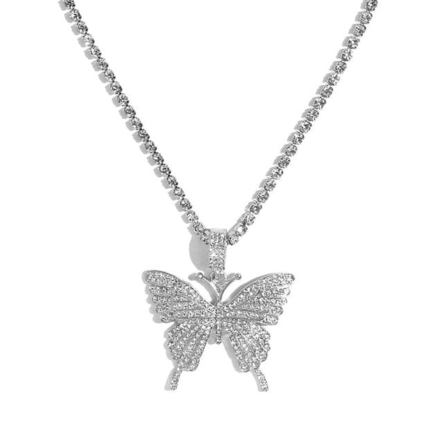 'Always Fly' Butterfly Pendant Necklace Silver Necklaces by Bling Addict | BlingxAddict