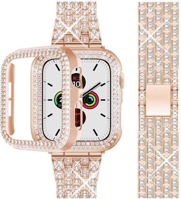 Apple Watch Diamond Strap & Case (Series 7 6 SE 5 4 3) Gold 40mm by Bling Addict | BlingxAddict