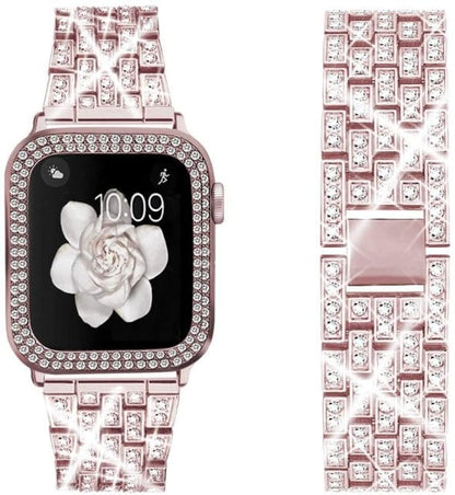 Apple Watch Diamond Strap & Case (Series 7 6 SE 5 4 3) Rose Gold 40mm by Bling Addict | BlingxAddict