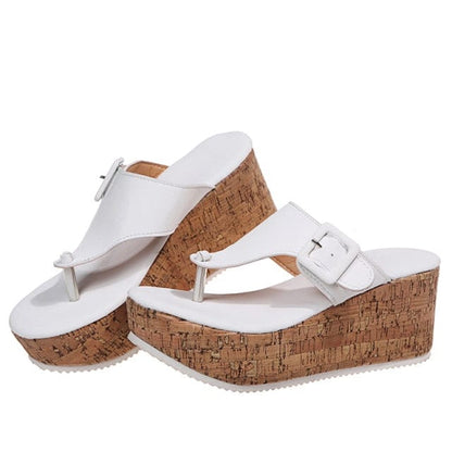 'Beach Mom' Wedge Flip Flop White 12 Shoes by BlingxAddict | BlingxAddict