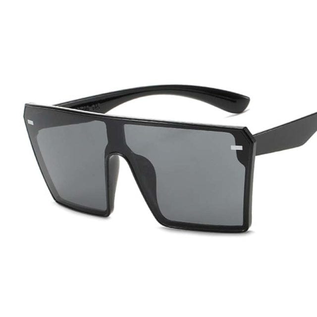 'Blocka' Vintage Square Oversized Sunglasses Black/Gray by BlingxAddict | BlingxAddict