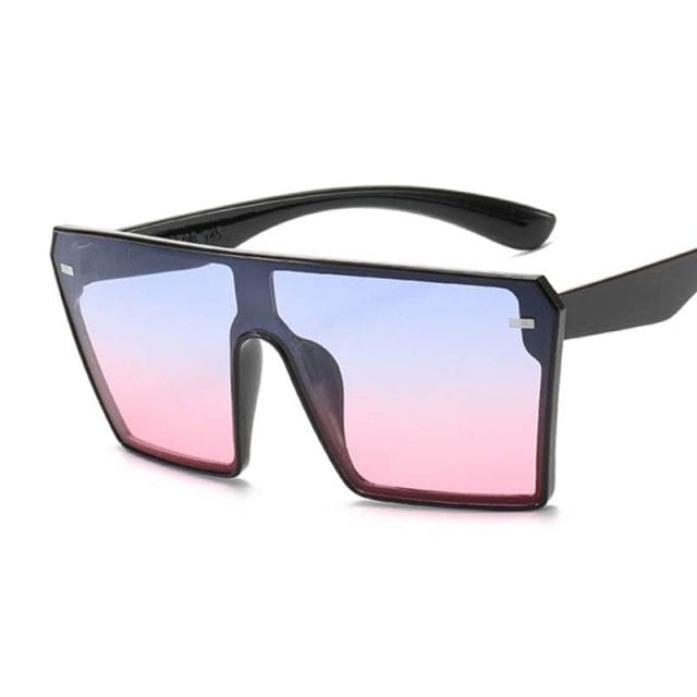 'Blocka' Vintage Square Oversized Sunglasses Blue/Pink by BlingxAddict | BlingxAddict