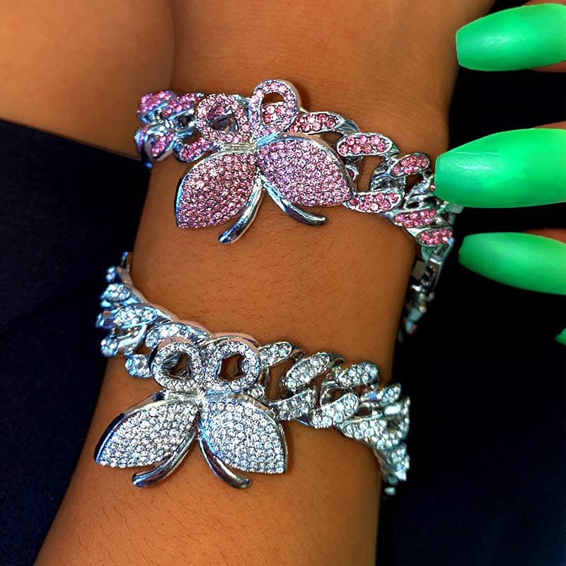 'Butterfly Ice' 12mm Cuban Link Bracelet Bracelets by Bling Addict | BlingxAddict