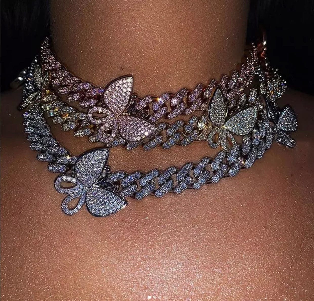 Butterfly Ice Necklaces by Divine Couture Creations | BlingxAddict
