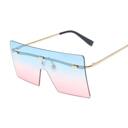 'Candy Shade' Vintage Oversized Square Sunglasses Blue/Pink by BlingxAddict | BlingxAddict