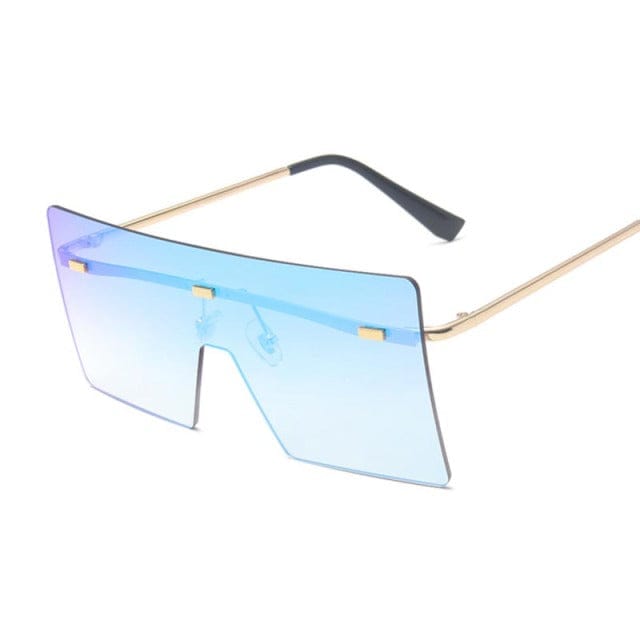 'Candy Shade' Vintage Oversized Square Sunglasses Gold/Blue by BlingxAddict | BlingxAddict
