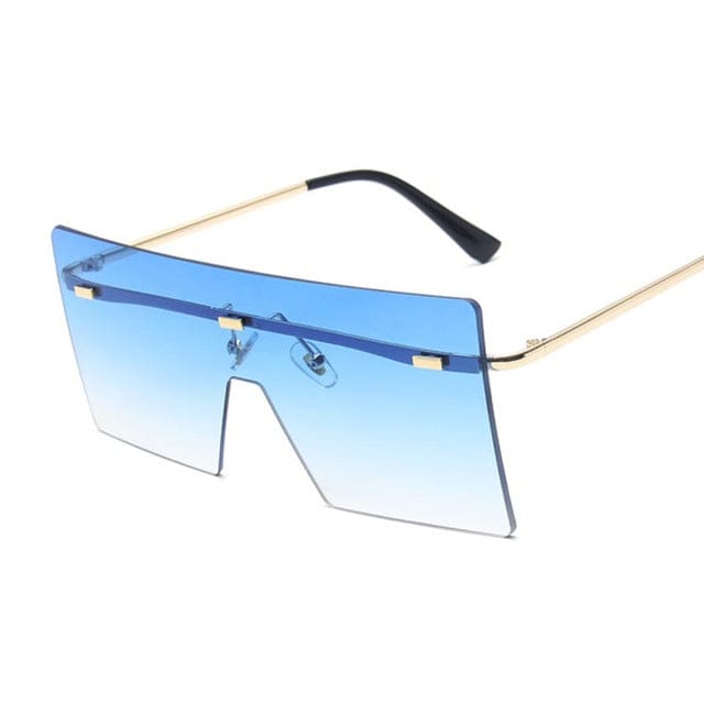 'Candy Shade' Vintage Oversized Square Sunglasses Ombre Blue by BlingxAddict | BlingxAddict