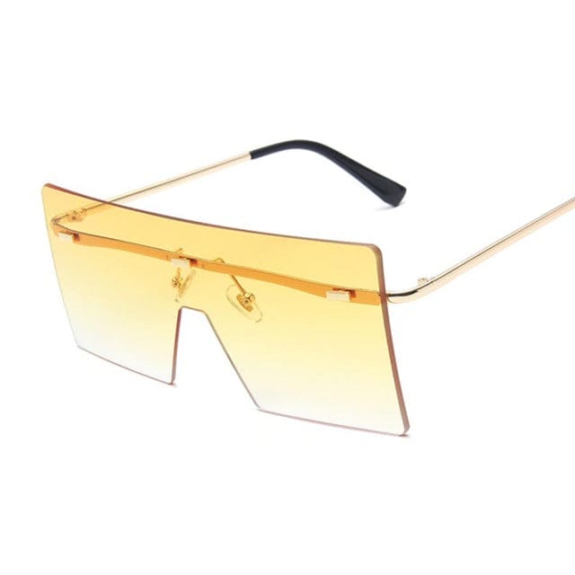 'Candy Shade' Vintage Oversized Square Sunglasses Ombre Yellow by BlingxAddict | BlingxAddict