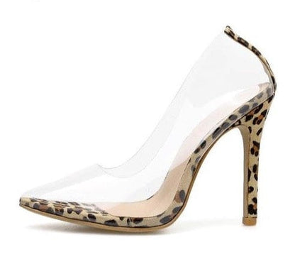 'Clearly Duh' Transparent Pumps Leopard (Heel w/ Leopard Pattern) 4 High Heels by Bling Addict | BlingxAddict