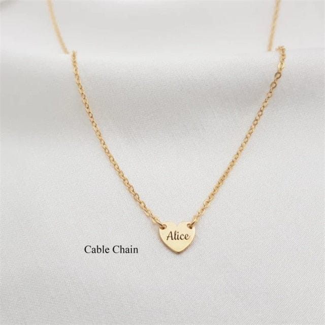 'Closer To My Heart' Custom Engraved Name Heart Necklace 1 name Engrave name ROSE Necklaces by BlingxAddict | BlingxAddict