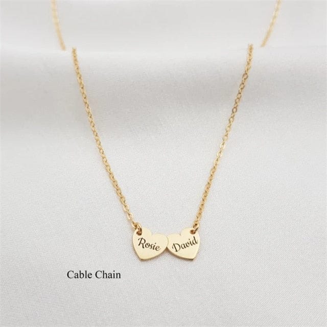 'Closer To My Heart' Custom Engraved Name Heart Necklace 2 names No Engrave GOLD Necklaces by BlingxAddict | BlingxAddict