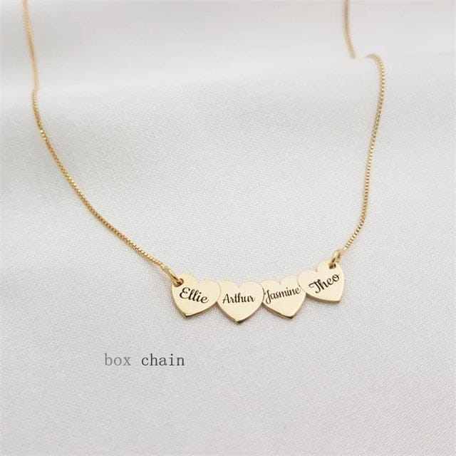 'Closer To My Heart' Custom Engraved Name Heart Necklace 4 names Engrave name SILVER Necklaces by BlingxAddict | BlingxAddict