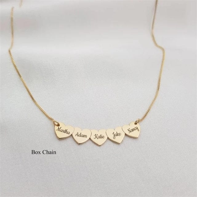 'Closer To My Heart' Custom Engraved Name Heart Necklace 5 names Engrave name ROSE Necklaces by BlingxAddict | BlingxAddict