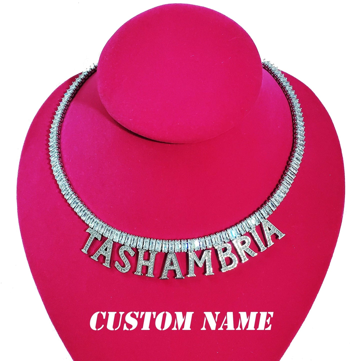 'Crystal Babe' Icy Custom English Name Necklace Necklaces by Bling Addict | BlingxAddict
