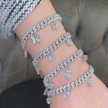 Crystal Drop Cuban Link Bracelet Bracelets by Bling Addict | BlingxAddict