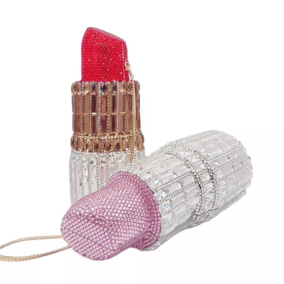 'Crystal Lips' 'Luxury Lipstick Clutch Bag Lips Stick Bag by Bling Addict | BlingxAddict